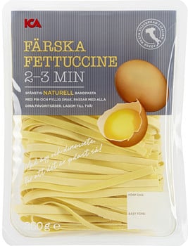 Fettuccine Färsk Naturell (ICA) - Så många kalorier innehåller en  förpackning