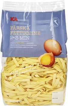 Fettuccine Färsk Naturell (ICA) - Så många kalorier innehåller en  förpackning