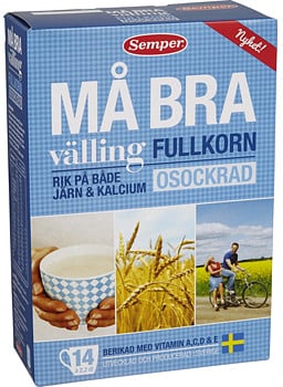 Må Bra Fullkornsvälling Osockrad (Semper) - Så många kalorier ...